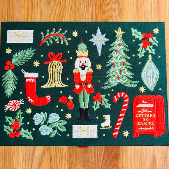 Rifle Paper Co Holiday Large Embroidered Keepsake Box - Picture 2 of 3